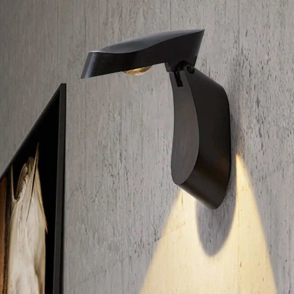 DecorBites™ Rotatable Oval Wall Sconce - Modern Metal LED Bedside Light in White/Black/Gold Finish