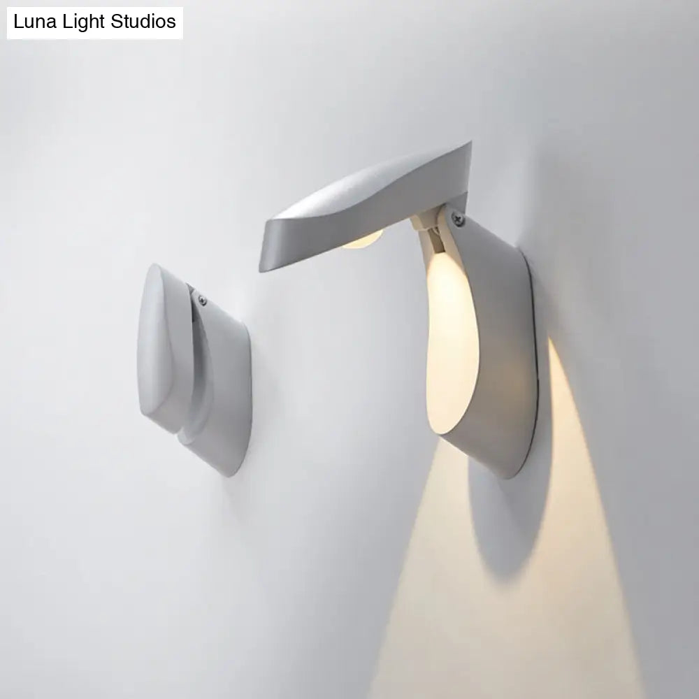 DecorBites™ Rotatable Oval Wall Sconce - Modern Metal LED Bedside Light in White/Black/Gold Finish