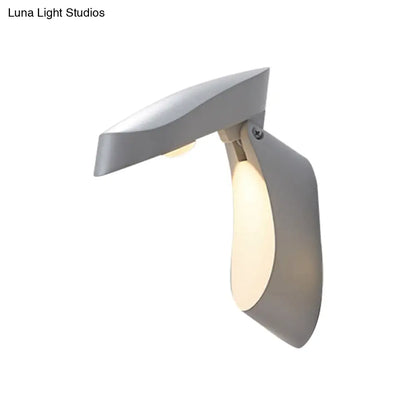 DecorBites™ Rotatable Oval Wall Sconce - Modern Metal LED Bedside Light in White/Black/Gold Finish