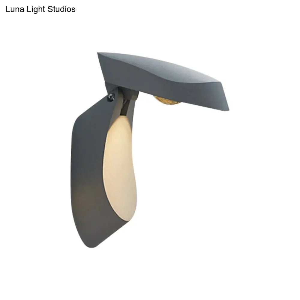 DecorBites™ Rotatable Oval Wall Sconce - Modern Metal LED Bedside Light in White/Black/Gold Finish
