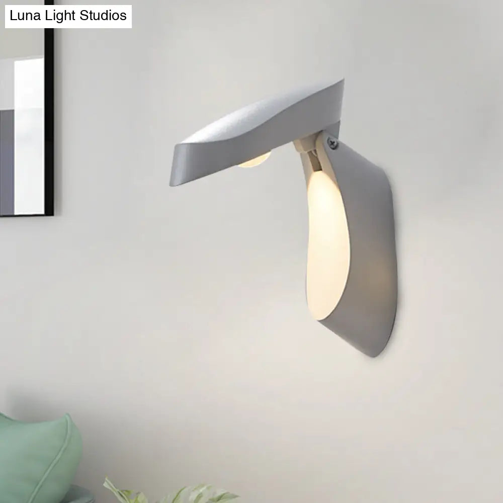 DecorBites™ Rotatable Oval Wall Sconce - Modern Metal LED Bedside Light in White/Black/Gold Finish
