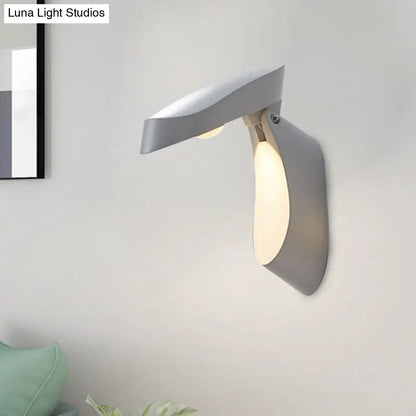 DecorBites™ Rotatable Oval Wall Sconce - Modern Metal LED Bedside Light in White/Black/Gold Finish