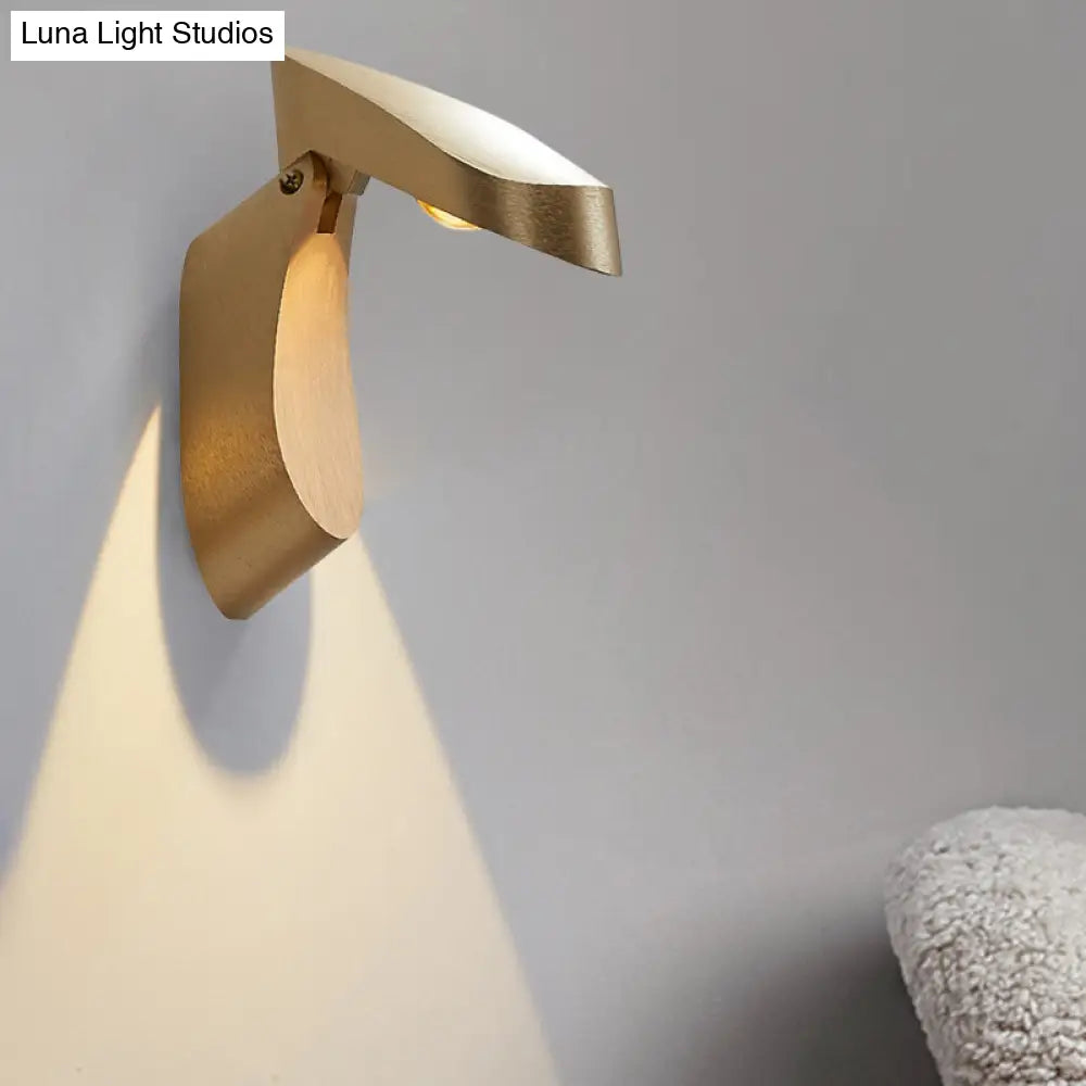 DecorBites™ Rotatable Oval Wall Sconce - Modern Metal LED Bedside Light in White/Black/Gold Finish