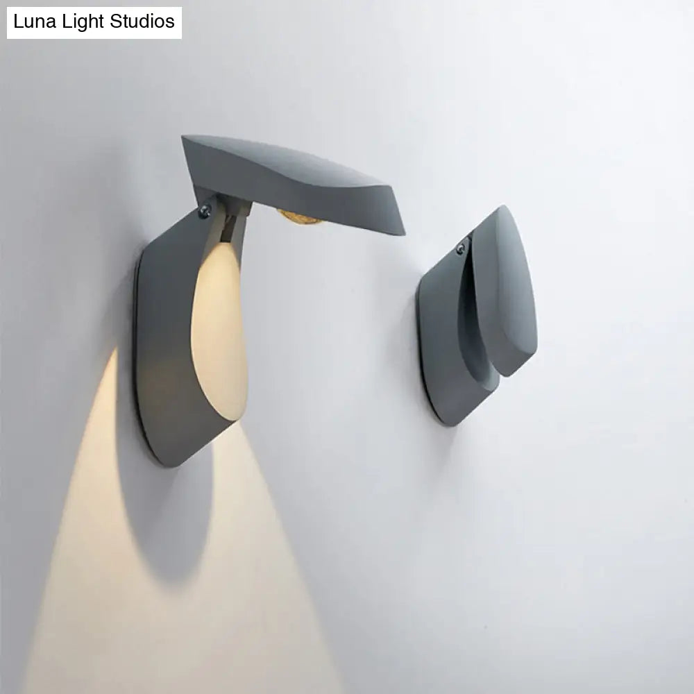 DecorBites™ Rotatable Oval Wall Sconce - Modern Metal LED Bedside Light in White/Black/Gold Finish
