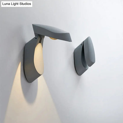 DecorBites™ Rotatable Oval Wall Sconce - Modern Metal LED Bedside Light in White/Black/Gold Finish