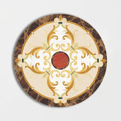Round Aluminum Backed Multi Finish Delight Marble Medallions 48
