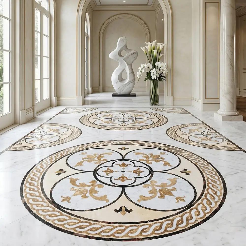 Round Aluminum Backed Multi Finish Diana Marble Medallions 48