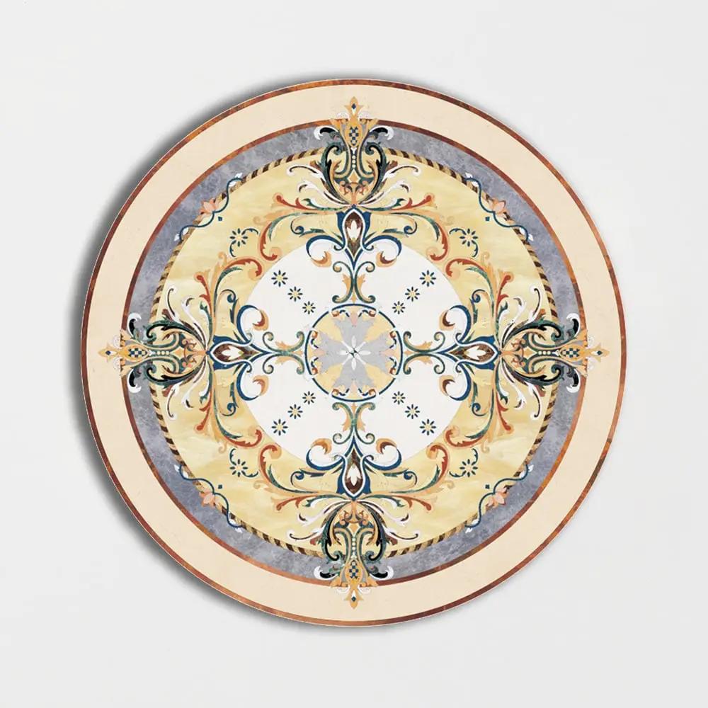 Round Aluminum Backed Multi Finish Geneva Marble Medallions 48