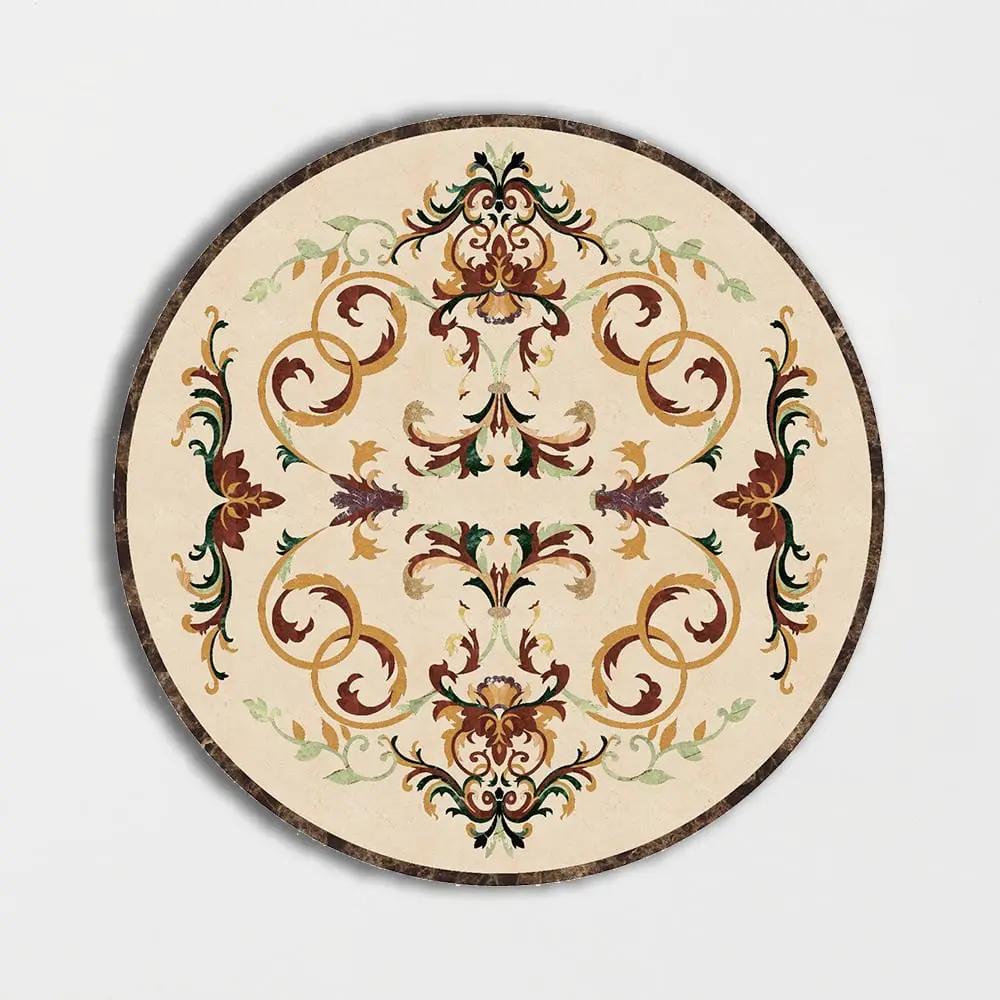 Round Aluminum Backed Multi Finish Grace Marble Medallions 48