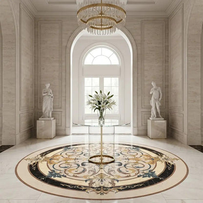Round Aluminum Backed Multi Finish Lucerne Marble Medallions 60