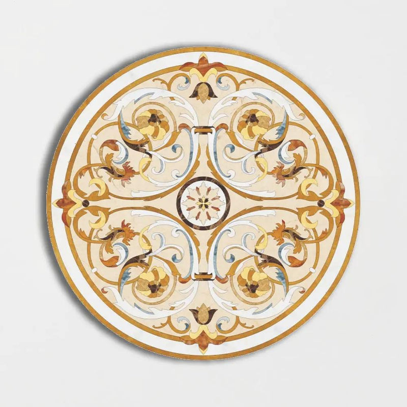 Round Aluminum Backed Multi Finish Milan Light Marble Medallions 60