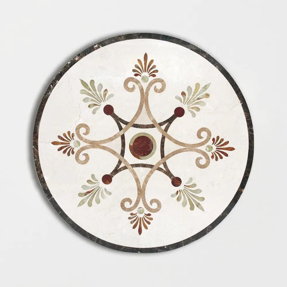 Round Aluminum Backed Multi Finish Mystic View Marble Medallions 36