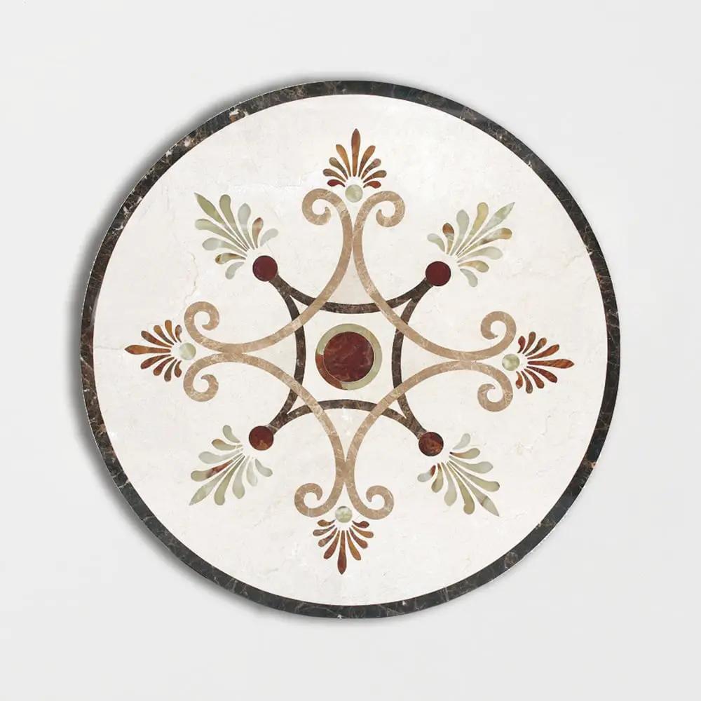 Round Aluminum Backed Multi Finish Mystic View Marble Medallions 48