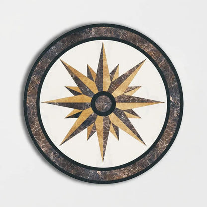 Round Aluminum Backed Multi Finish North Star Marble Medallions 36