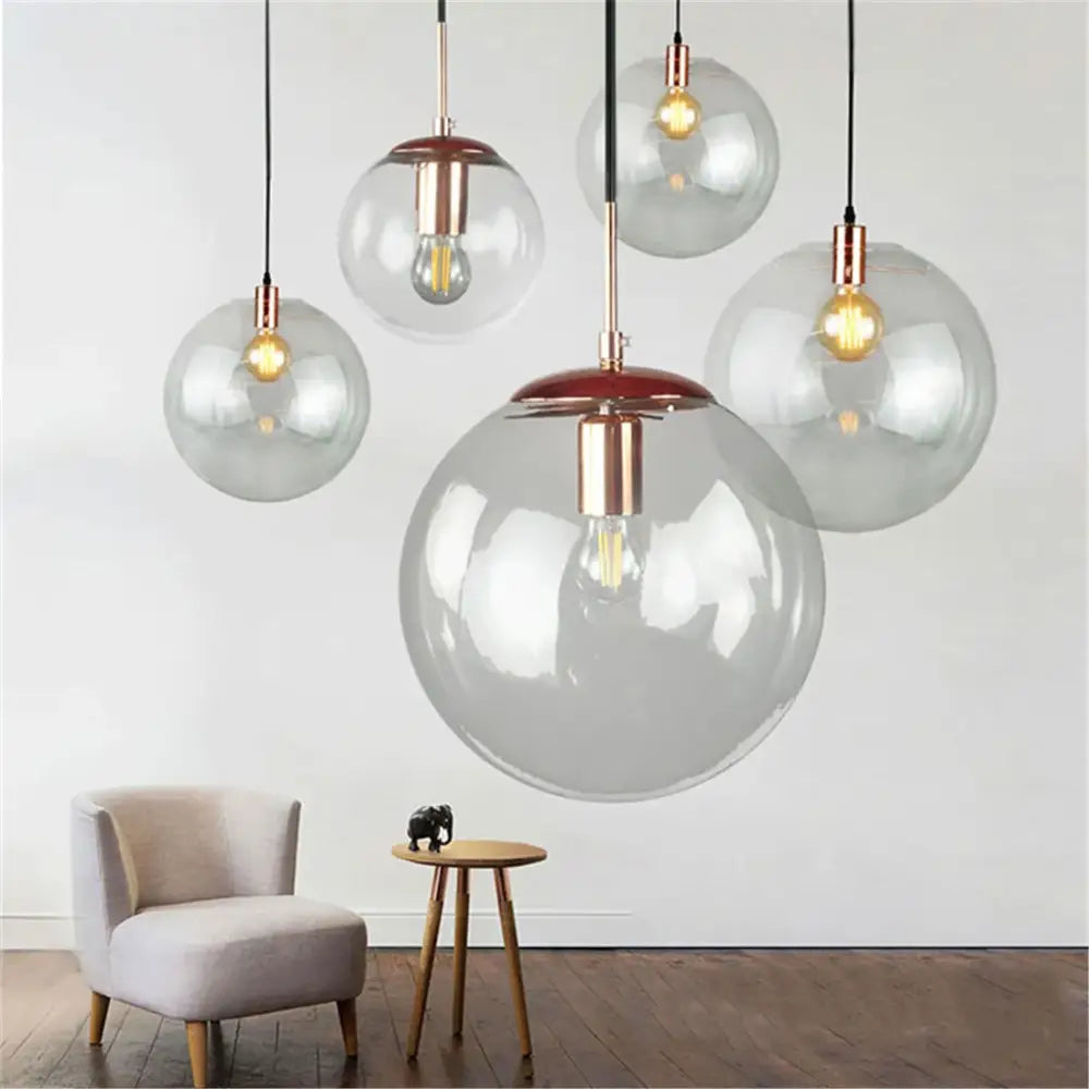Round clear glass lamp shade replacement living room fishbowl cover
