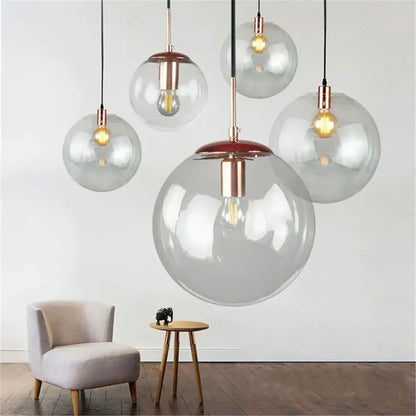 Round clear glass lamp shade replacement living room fishbowl cover