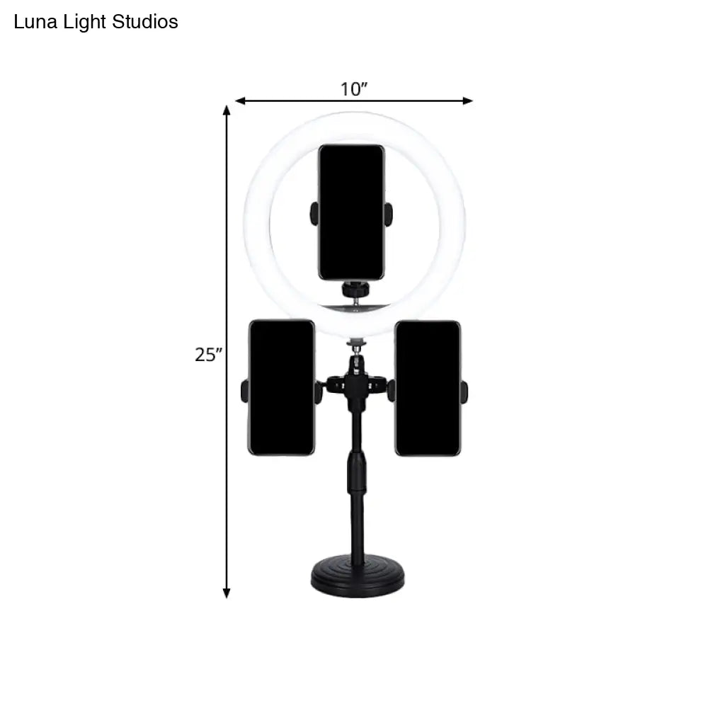 DecorBites™ Round Minimalist LED Mirror Lamp with USB and Metallic Shade - Black Finish