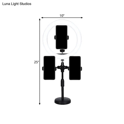 DecorBites™ Round Minimalist LED Mirror Lamp with USB and Metallic Shade - Black Finish
