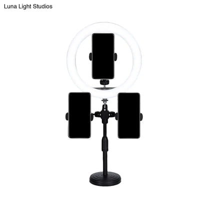 DecorBites™ Round Minimalist LED Mirror Lamp with USB and Metallic Shade - Black Finish