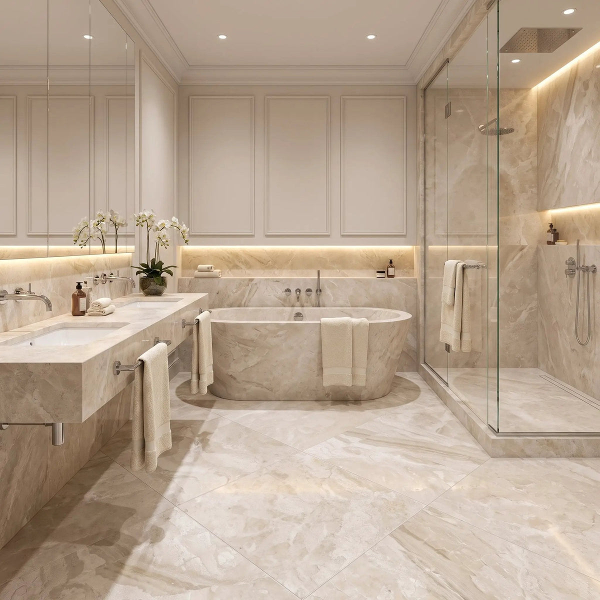 Royal Beige Honed Marble Tiles 24x24