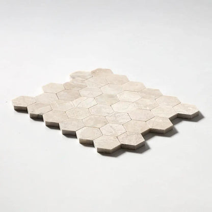 Royal Beige Honed Hexagon Marble Mosaics 10 3/8x12
