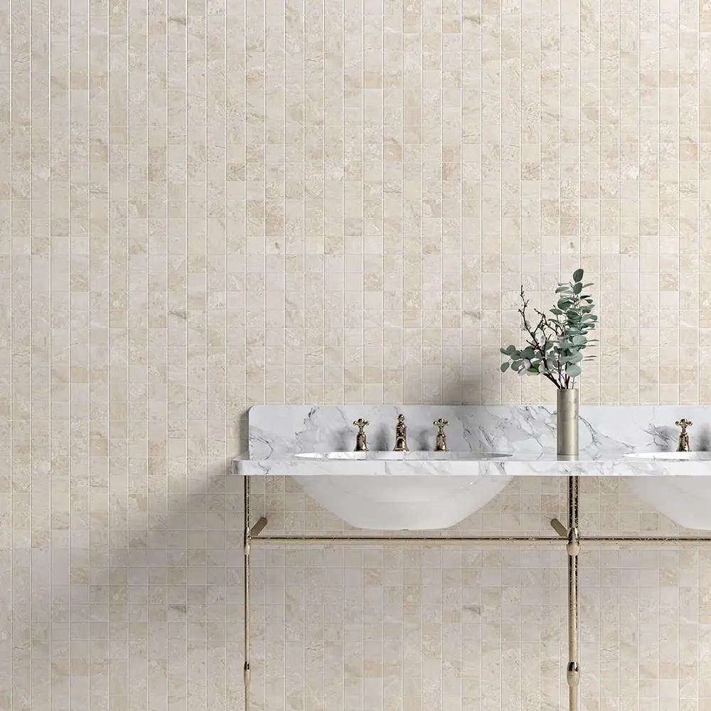 Royal Beige Honed 2x2 Marble Mosaics 12x12