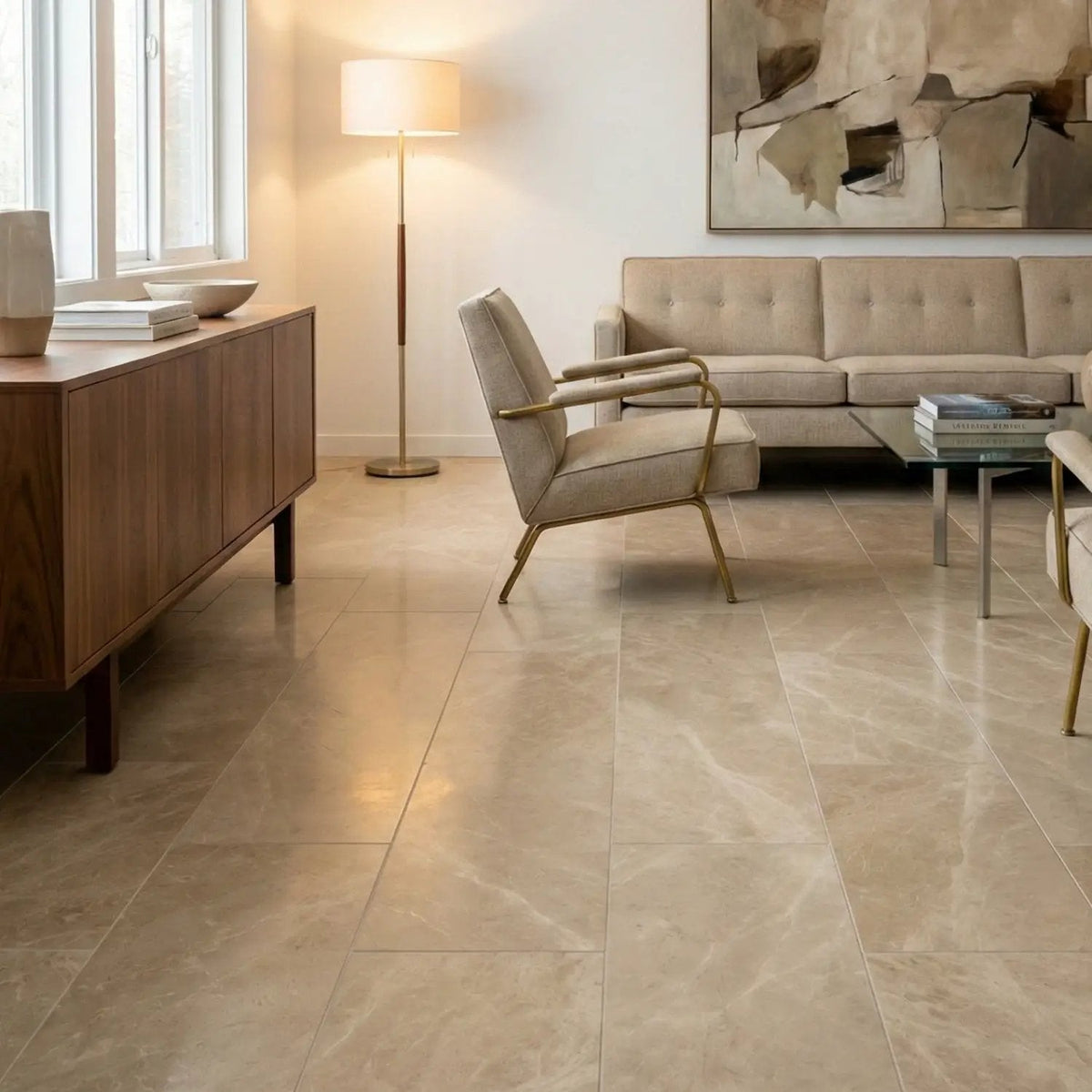 Royal Beige Honed Marble Tiles 12x24