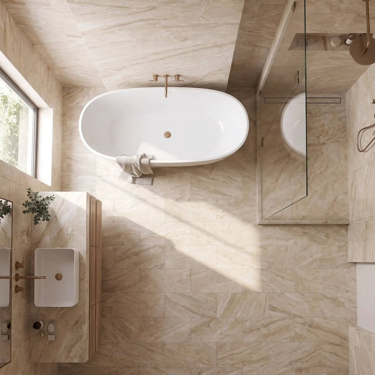 Royal Beige Honed Marble Tiles 12x24