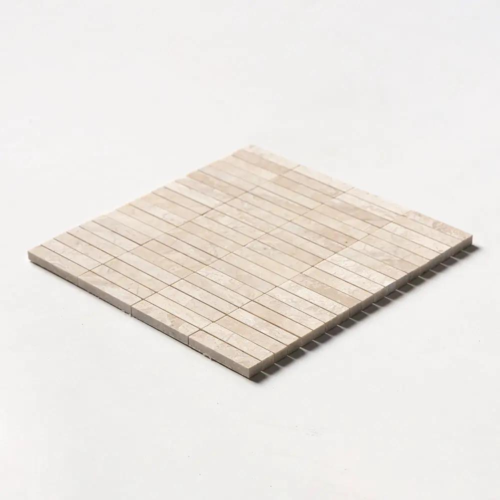 Royal Beige Honed 5/8x3 Marble Mosaics 12x12