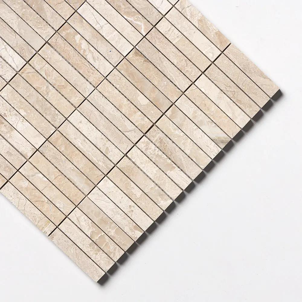 Royal Beige Honed 5/8x3 Marble Mosaics 12x12