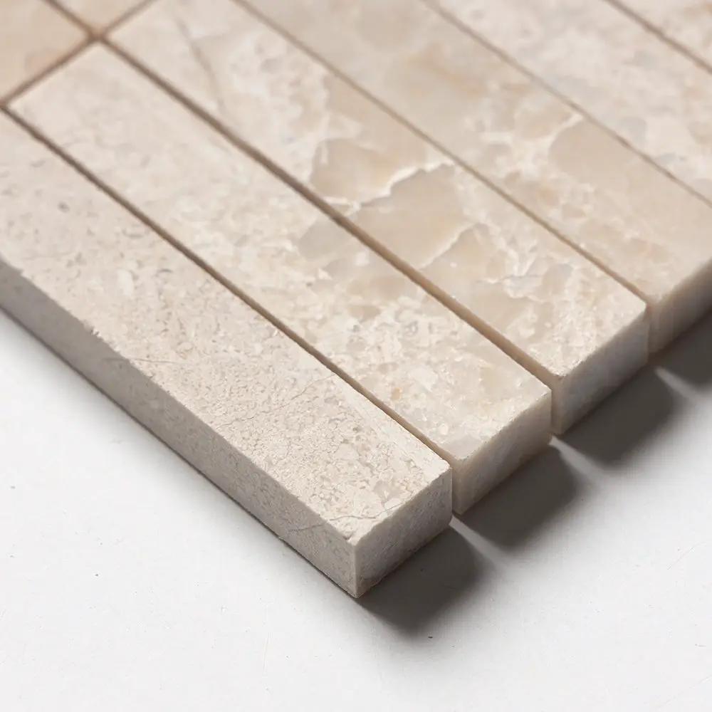 Royal Beige Honed 5/8x3 Marble Mosaics 12x12