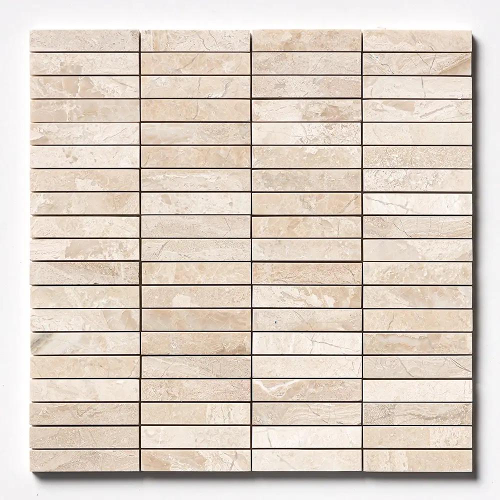 Royal Beige Honed 5/8x3 Marble Mosaics 12x12