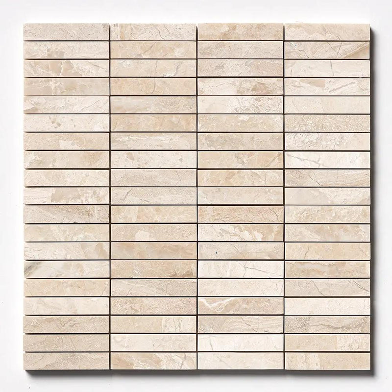 Royal Beige Honed 5/8x3 Marble Mosaics 12x12