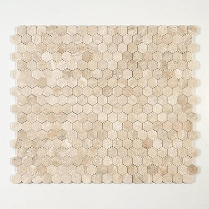 Royal Beige Polished Hexagon Marble Mosaics 10 3/8x12