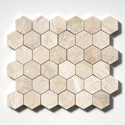 Royal Beige Polished Hexagon Marble Mosaics 10 3/8x12
