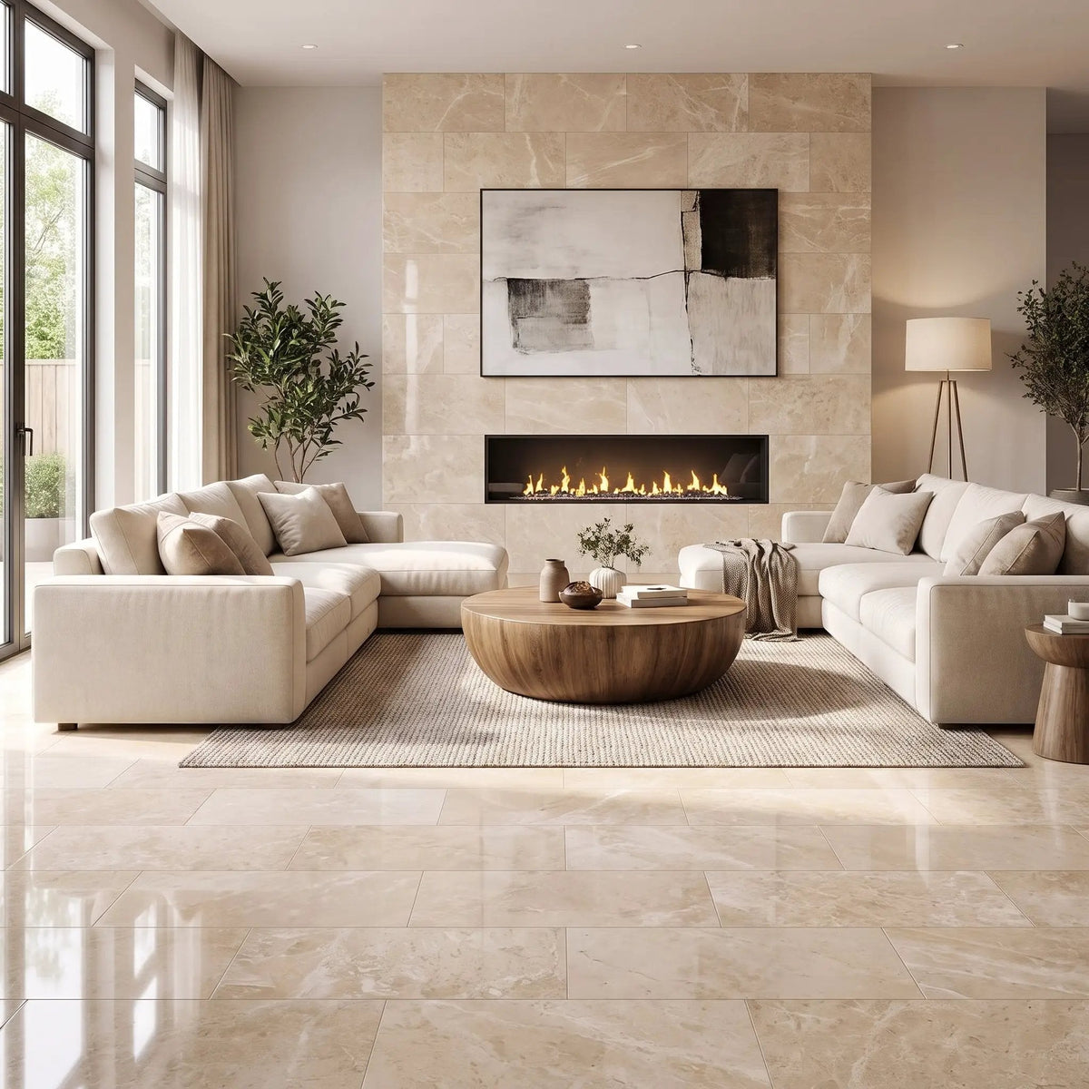 Royal Beige Polished Marble Tiles 12x24
