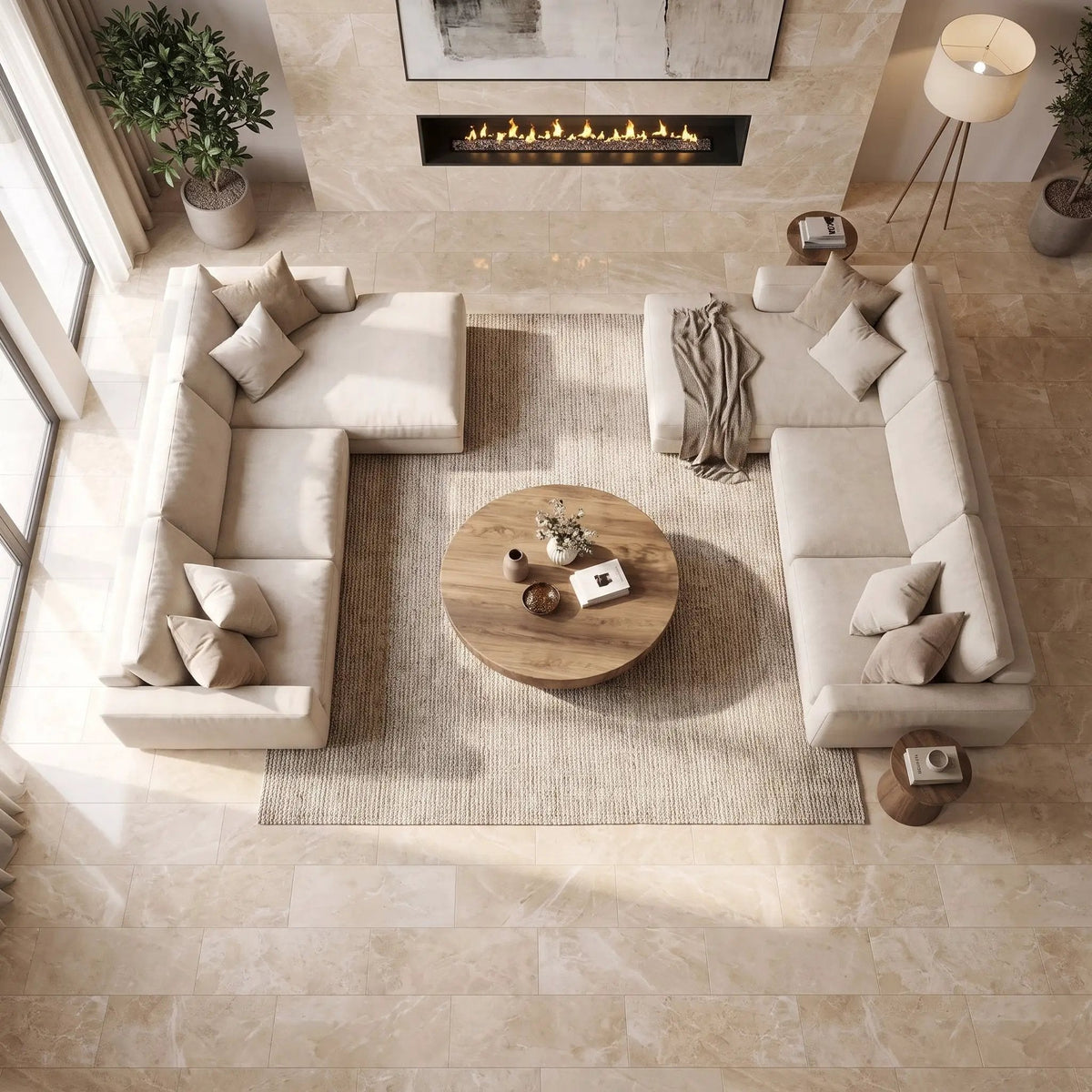 Royal Beige Polished Marble Tiles 12x24