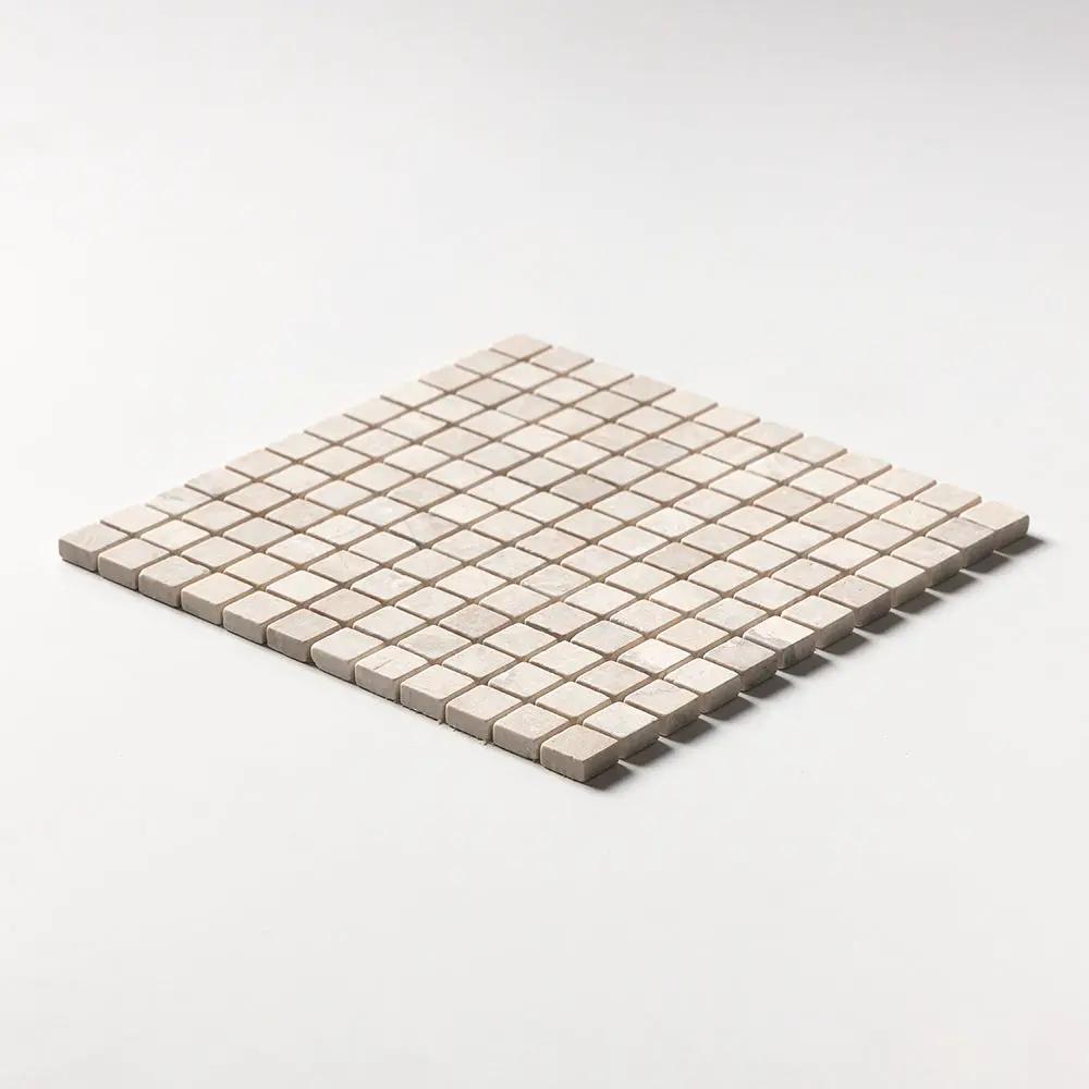 Royal Beige Tumbled 1x1 Marble Mosaics 12x12