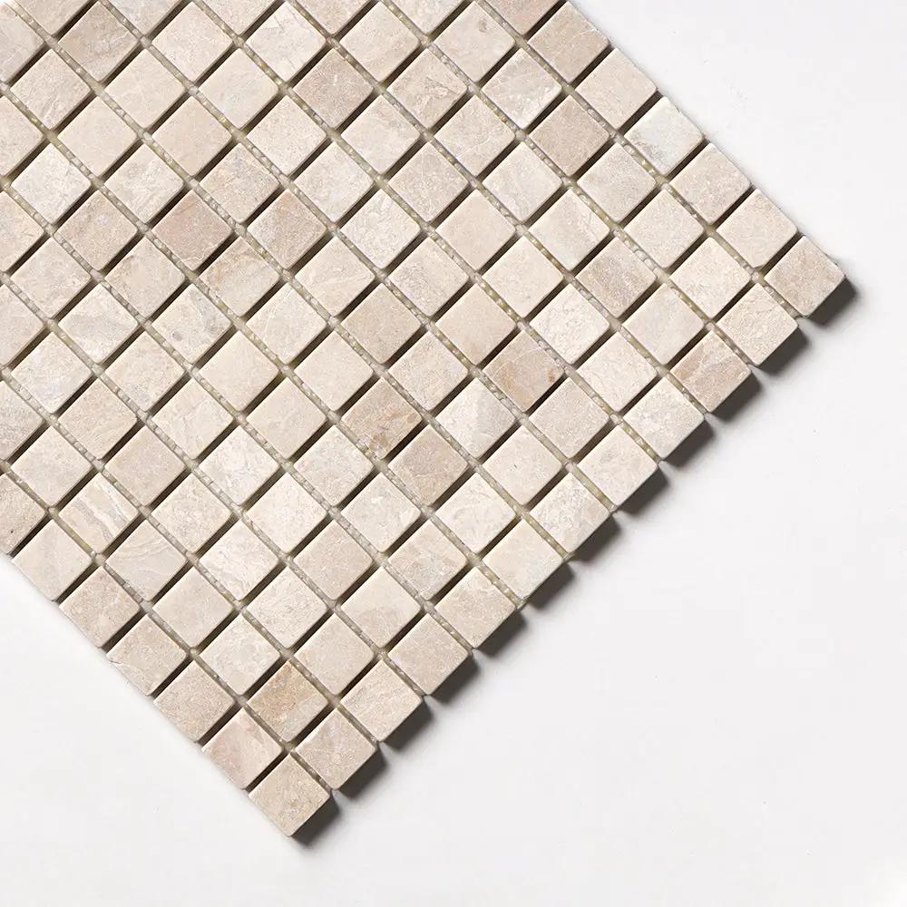 Royal Beige Tumbled 1x1 Marble Mosaics 12x12