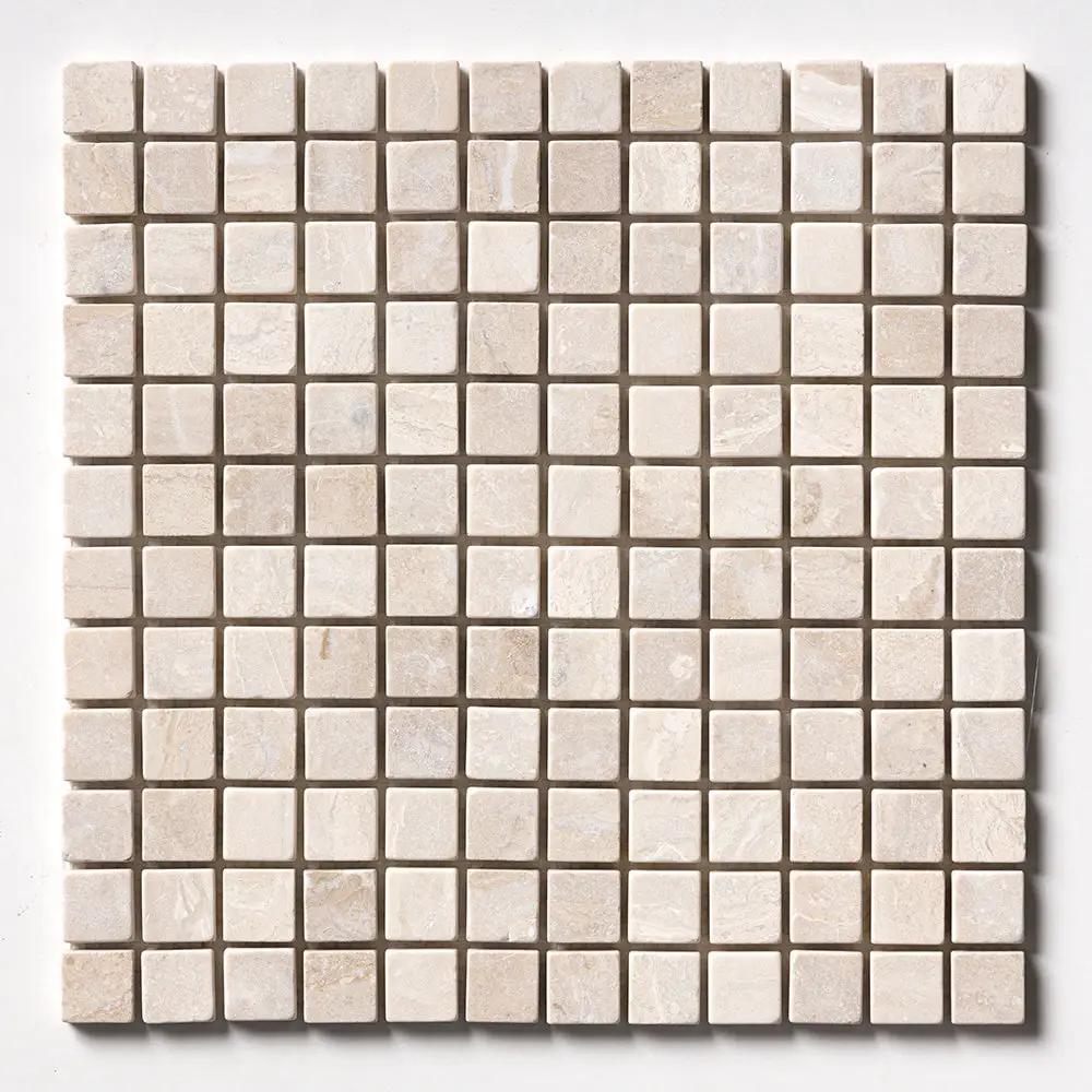 Royal Beige Tumbled 1x1 Marble Mosaics 12x12