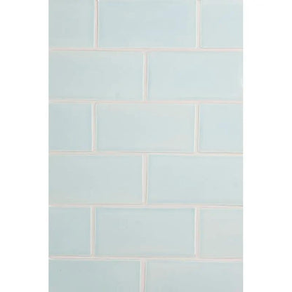 Seafoam Glossy Subway Ceramic Tiles 3x6