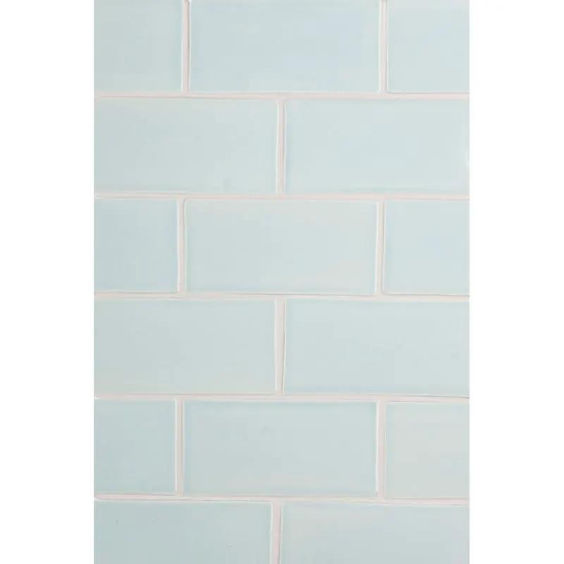 Seafoam Glossy Subway Ceramic Tiles 3x6