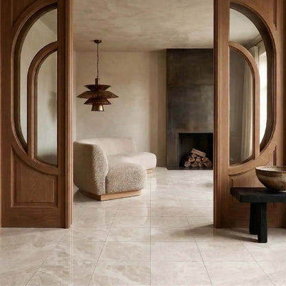 Royal Beige Polished Marble Tiles 18x18