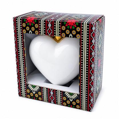 Gilded Baroque Gem Heart Glass Ornament