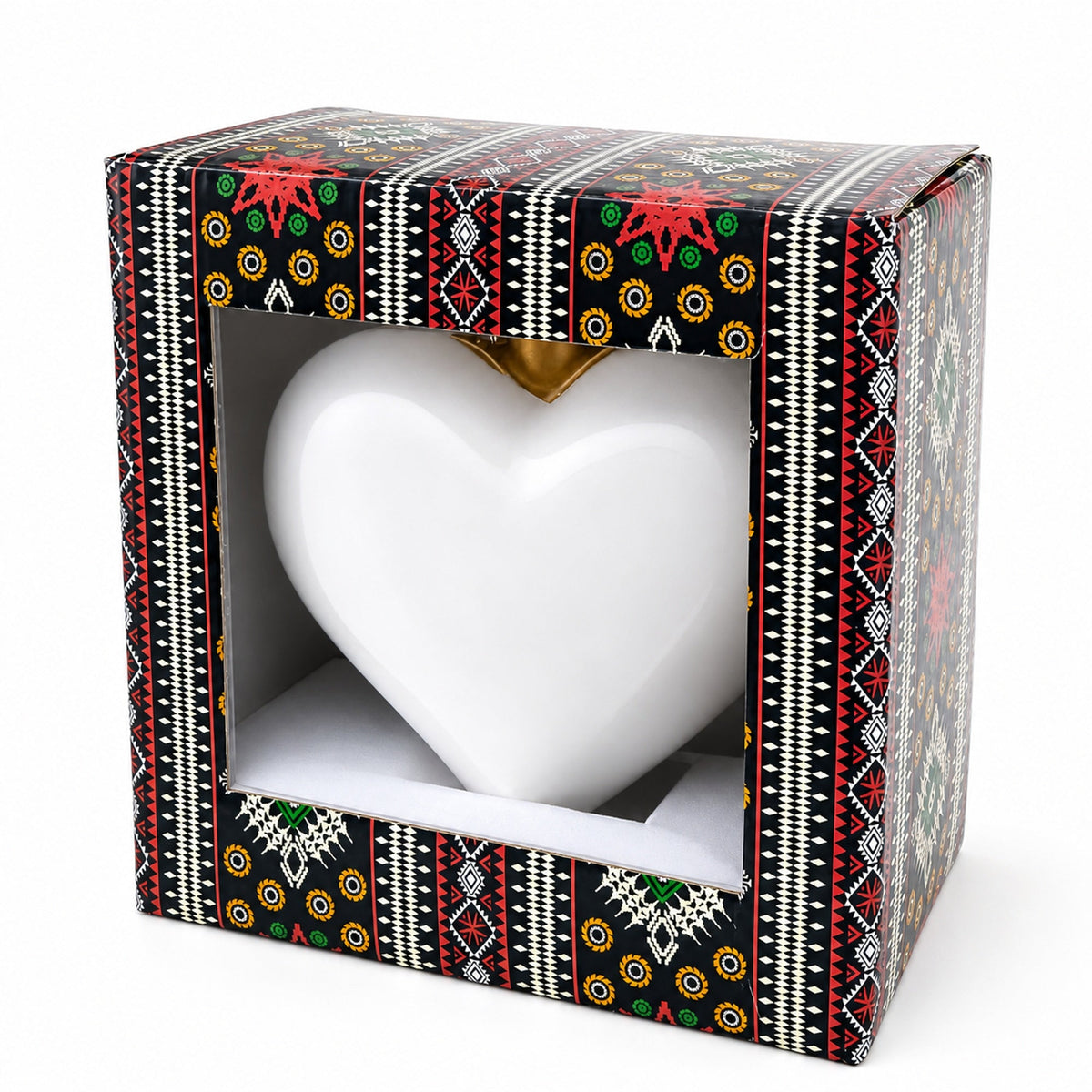 Moonlit Floral Meadow Heart Glass Ornament