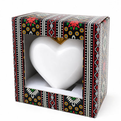 Moonlit Floral Meadow Heart Glass Ornament