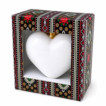 Pastel Rose Garden Heart Glass Ornament