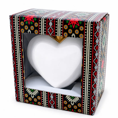 Pearl & Ruby Jeweled Heart Glass Ornament