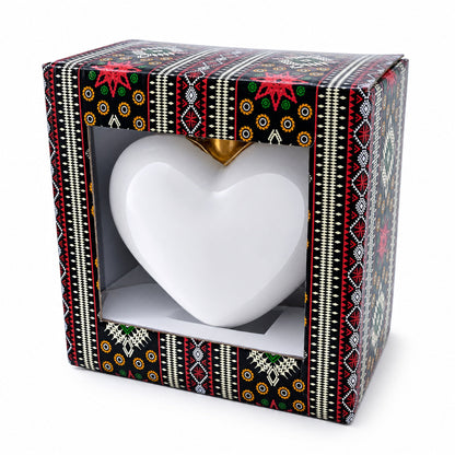 Red Floral Baroque Jeweled Glass Heart Ornament