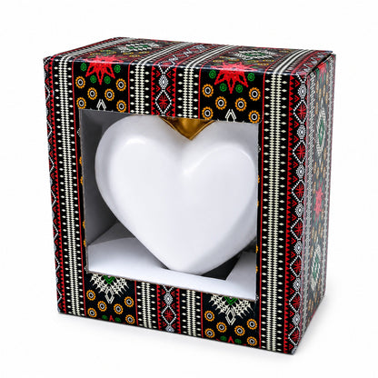 Sparkling Daisy Meadow Vista Jeweled Glass Heart Ornament